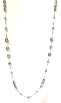 32 Inch Long Necklace for Women Handcrafted Silver Czech Glass and Crystal Bead 32 Inch Long Necklace for Women Handcrafted Silver Czech Glass and Crystal Bead