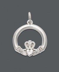 Embrace your Irish heritage or give as a token of love. This stunning Claddagh charm by Rembrandt is crafted in sterling silver with an intricate engraved design. Approximate drop: 5/8 inch. Embrace your Irish heritage or give as a token of love. This stunning Claddagh charm by Rembrandt is crafted in sterling silver with an intricate engraved design. Approximate drop: 5/8 inch.
