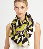 Trimmed in allover fringe, this vibrant, kaleidoscope-printed wrap has a little edge.Viscose44 X 78Hand washImported