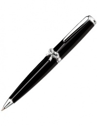 Jorg Gray Ballpoint Pen with Swarovski Crystal Bow Accent - Black Lacquer Finish Jorg Gray Ballpoint Pen with Swarovski Crystal Bow Accent - Black Lacquer Finish