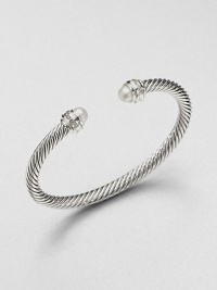 From the Cable Classics Collection. An iconic, sterling silver cable design accented with lustrous pearls and sparkling diamonds. PearlsSterling silverDiamonds, .2 tcwDiameter, about 2.25Slip-on styleImported From the Cable Classics Collection. An iconic, sterling silver cable design accented with lustrous pearls and sparkling diamonds. PearlsSterling silverDiamonds, .2 tcwDiameter, about 2.25Slip-on styleImported