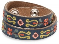 Lucky Brand Blue Embroidered Leather Bracelet Lucky Brand Blue Embroidered Leather Bracelet