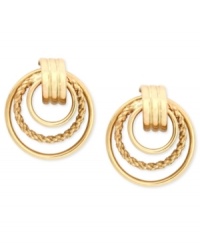 Open up to the idea of something elegant. These fancy doorknocker stud earrings from YellOra™ bring together pure gold, sterling silver and palladium for a fashion-forward approach. Approximate diameter: 5/8 inch. Open up to the idea of something elegant. These fancy doorknocker stud earrings from YellOra™ bring together pure gold, sterling silver and palladium for a fashion-forward approach. Approximate diameter: 5/8 inch.
