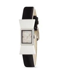 Tuxedo dressing gets a kate spade new york twist with this stainless steel watch, punctuated by a bold bow. When the occasion calls, it's never fashionably late. Tuxedo dressing gets a kate spade new york twist with this stainless steel watch, punctuated by a bold bow. When the occasion calls, it's never fashionably late.