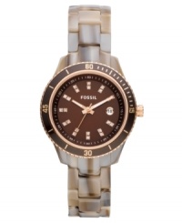 Add an unexpected accent to your look with this chic Stella collection watch by Fossil. Add an unexpected accent to your look with this chic Stella collection watch by Fossil.
