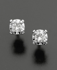 The right choice, every time. Make a sparkling statement in round-cut diamond stud earrings (1/8 ct. t.w.). Post setting crafted in 14k white gold. The right choice, every time. Make a sparkling statement in round-cut diamond stud earrings (1/8 ct. t.w.). Post setting crafted in 14k white gold.
