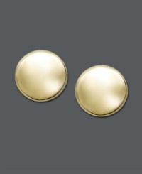 Smooth simplicity at its finest. These circular button studs are a timeless addition to your accessory collection. Crafted in 14k gold. Approximate diameter: 1/2 inch.