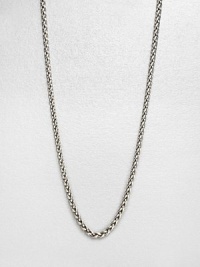 An intricate wheat link chain design in sleek sterling silver thats perfect with your favorite enhancers or alone. Sterling silverLength, about 18Lobster clasp closureMade in USA An intricate wheat link chain design in sleek sterling silver thats perfect with your favorite enhancers or alone. Sterling silverLength, about 18Lobster clasp closureMade in USA