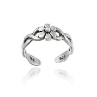 Sterling Silver Braided Daisy Flower Toe Ring Sterling Silver Braided Daisy Flower Toe Ring