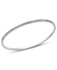 Embrace gorgeous blue hues with this bangle bracelet from Swarovski. The edges of the slim silhouette are embellished with aquamarine crystals. Crafted in stainless steel. Approximate diameter: 2-1/2 inches. Embrace gorgeous blue hues with this bangle bracelet from Swarovski. The edges of the slim silhouette are embellished with aquamarine crystals. Crafted in stainless steel. Approximate diameter: 2-1/2 inches.