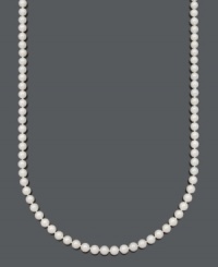 Score straight A's for style. This elegant, Belle de Mer necklace highlights grade A, cultured freshwater pearls (6-7 mm) with a polished 14k gold clasp. Approximate length: 22 inches.