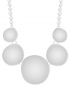 Take five with this frontal necklace from Robert Lee Morris. Crafted from silver-tone mixed metal, the necklace features five concave discs for a cool approach. Approximate length: 18 inches + 3-inch extender. Approximate drop: 2 inches.