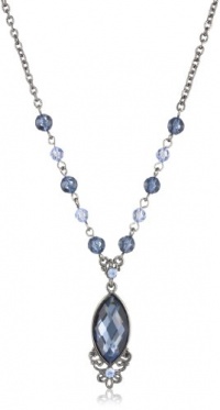 1928 Jewelry Blue Bayou Jet Montana Navette Adjustable Necklace, 16 1928 Jewelry Blue Bayou Jet Montana Navette Adjustable Necklace, 16