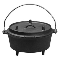 Universal Housewares Pre-Seasoned Cast Iron Camping Dutch Oven Universal Housewares Pre-Seasoned Cast Iron Camping Dutch Oven