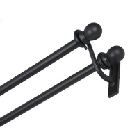 Kenney Double Bracket Window Curtain Rod Set, 90 to 130-Inch, Black Kenney Double Bracket Window Curtain Rod Set, 90 to 130-Inch, Black
