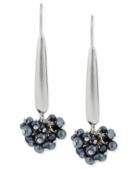 Beads band together for a stunning statement in these drop earrings from Kenneth Cole New York. The navy-colored accents star on the earrings crafted from silver-tone mixed metal. Item comes packaged in a signature Kenneth Cole New York Gift Box. Approximate drop: 2-1/4 inches. Beads band together for a stunning statement in these drop earrings from Kenneth Cole New York. The navy-colored accents star on the earrings crafted from silver-tone mixed metal. Item comes packaged in a signature Kenneth Cole New York Gift Box. Approximate drop: 2-1/4 inches.