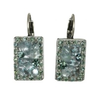 Small Rectangle with Crystal Edges and Aqua Colored Clusters Embedded Small Rectangle with Crystal Edges and Aqua Colored Clusters Embedded