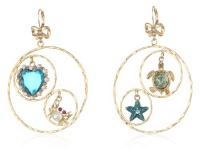 Betsey Johnson Jewels of the Sea Turtle and Crystal Heart Gypsy Hoop Earrings Betsey Johnson Jewels of the Sea Turtle and Crystal Heart Gypsy Hoop Earrings
