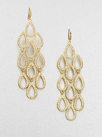 Sparkling stones make this elegant style shine. Glass stonesGoldplatedLength, about 3.75Hook backImported Sparkling stones make this elegant style shine. Glass stonesGoldplatedLength, about 3.75Hook backImported