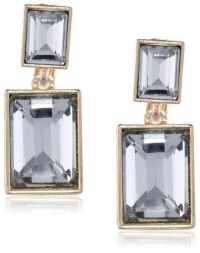 Anne Klein Bennet Gold-Tone Crystal Square Clip-On Drop Earrings Anne Klein Bennet Gold-Tone Crystal Square Clip-On Drop Earrings