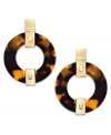 Modern style with a golden twist. Lauren Ralph Lauren's chic tortoise resin drop earrings feature link posts in 14k gold-plated mixed metal. Approximate drop: 1-1/2 inches.