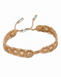 PANDORA's bohemian macrame bracelet accommodates a single clip for an effortlessly elegant customized look. Sterling silver details add pretty polish. PANDORA's bohemian macrame bracelet accommodates a single clip for an effortlessly elegant customized look. Sterling silver details add pretty polish.