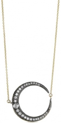 Mizuki 14k Diamond Crescent Necklace with Rose Diamond Center, 17 Mizuki 14k Diamond Crescent Necklace with Rose Diamond Center, 17