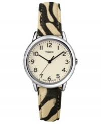 Show some stylish stripes with this zebra-patterned casual watch from Timex. Show some stylish stripes with this zebra-patterned casual watch from Timex.
