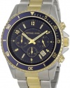 Michael Kors Men's MK8175 Casual Dual Tone Chronograph Blue Dial Watch