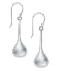 A simple drop adds a ton of shine. Touch of Silver's pretty teardrop-shaped earrings are crafted in silver-plated brass with a sterling silver ear finding. Approximate drop: 1-1/10 inches. A simple drop adds a ton of shine. Touch of Silver's pretty teardrop-shaped earrings are crafted in silver-plated brass with a sterling silver ear finding. Approximate drop: 1-1/10 inches.