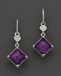 Lisa Nik Sterling Silver Grape Drop Earrings with Diamonds Lisa Nik Sterling Silver Grape Drop Earrings with Diamonds