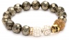 Very Me ''NEW YORK'' Champagne Swarovski Crystal White Turquoise Gold Tone Skull Bracelet, 10mm