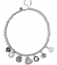 G by GUESS Silver-Tone Chain Necklace with Logo Cha, SILVER G by GUESS Silver-Tone Chain Necklace with Logo Cha, SILVER