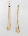 A modern style with a radiant knotted snake chain. BrassLength, about 2.75Hook backImported 