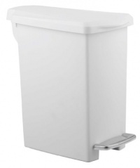 simplehuman 10L-Liter / 2.6-Gallon Slim Step Trash Can, White Plastic simplehuman 10L-Liter / 2.6-Gallon Slim Step Trash Can, White Plastic