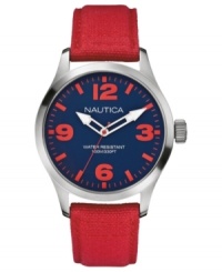 Take your outdoor look to a brighter level with this colorful sport watch from Nautica. Take your outdoor look to a brighter level with this colorful sport watch from Nautica.