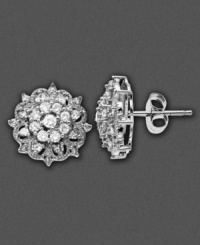 Sparkling style that's spot on. These beautiful earrings are crafted in round-cut diamond (1/2 ct. t.w.) and white gold. Sparkling style that's spot on. These beautiful earrings are crafted in round-cut diamond (1/2 ct. t.w.) and white gold.