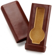 Intica Single Watch Brown Leather Cigar Style Travel Case Intica Single Watch Brown Leather Cigar Style Travel Case