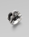 From the Cordelia Collection. An intricate coil of braided sterling silver and black pavé diamonds make for a bold, textural design.Diamonds, 0.75 tcw Sterling silver Imported
