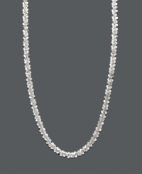 The perfect accessory to complement any ensemble. This 14k white gold necklace features an intricate faceted design. Approximate length: 18 inches. The perfect accessory to complement any ensemble. This 14k white gold necklace features an intricate faceted design. Approximate length: 18 inches.