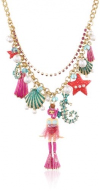 Betsey Johnson Jewels of the Sea Scuba Girl Multi-Charm Necklace, 20 Betsey Johnson Jewels of the Sea Scuba Girl Multi-Charm Necklace, 20