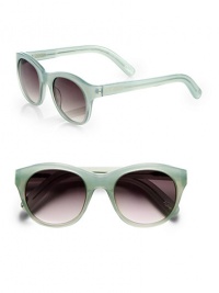 A quirky round frame in lightweight acetate. Available in milky blue with gradient lens. Acetate temples100% UV protectionImported A quirky round frame in lightweight acetate. Available in milky blue with gradient lens. Acetate temples100% UV protectionImported