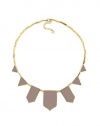 House of Harlow 1960 Khaki Leather Stations Necklace