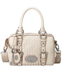 Fossil's Maddox satchel, in woven leather, is simply stunning with its vintage-inspired details. An ideal style for work or play, this gorgeous design is sure to get people talking. Fossil's Maddox satchel, in woven leather, is simply stunning with its vintage-inspired details. An ideal style for work or play, this gorgeous design is sure to get people talking.