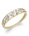 The perfect present for the girl who loves a little extra glamour. This simply stunning Charter Club bangle features an intricate pattern of clustered crystals. Crafted in gold tone mixed metal. Approximate diameter: 2 inches.