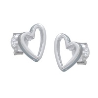 VINANI German 925 Sterling Silver Stud Earrings Design Heart shiny ODH VINANI German 925 Sterling Silver Stud Earrings Design Heart shiny ODH