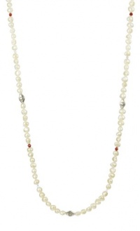 White Baroque Freshwater Pearl with Swarovski Elements Crystal Bicone Necklace, 36+2 White Baroque Freshwater Pearl with Swarovski Elements Crystal Bicone Necklace, 36+2