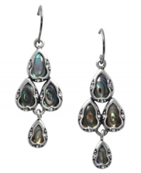 Break out of your shell with these nature-inspired earrings from Fossil. Vibrant chandeliers boast abalone shell stones crafted in silver tone mixed metal with sparkling crystal detail. Approximate drop: 1-3/4 inch. Break out of your shell with these nature-inspired earrings from Fossil. Vibrant chandeliers boast abalone shell stones crafted in silver tone mixed metal with sparkling crystal detail. Approximate drop: 1-3/4 inch.