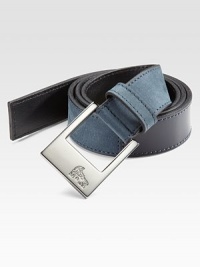 Versatility and style defines this wardrobe accessory crafted in smooth Italian suede and leather with signature Medusa logo buckle.SuedeAbout 1½ wideMade in Italy Versatility and style defines this wardrobe accessory crafted in smooth Italian suede and leather with signature Medusa logo buckle.SuedeAbout 1½ wideMade in Italy