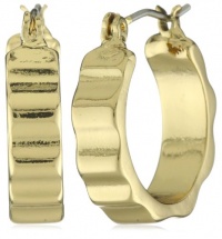 Nine West DECO'D OUT TRITONE Small Gold-Tone Textured Hoop Earrings Nine West DECO'D OUT TRITONE Small Gold-Tone Textured Hoop Earrings
